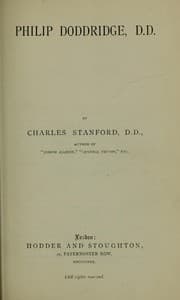 Tapa de Philip Doddridge, D.D.