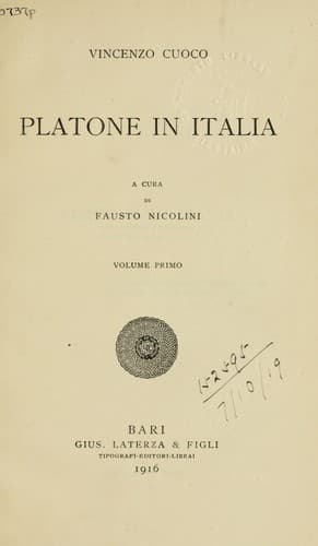 Tapa de Platone in Italia
