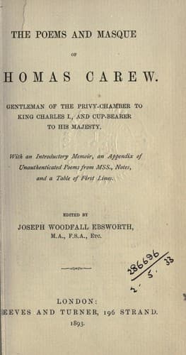 Tapa de The poems and masque