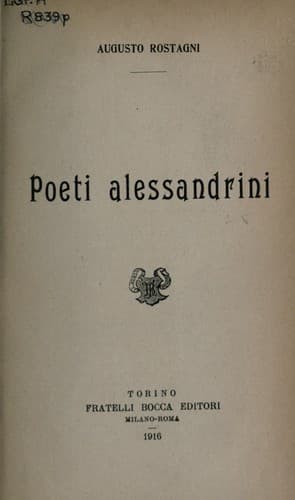 Tapa de Poeti alessandrini