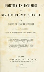 Tapa de Portraits intimes du dix-huitième siècle