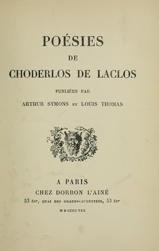 Tapa de Poésies de Choderlos de Laclos