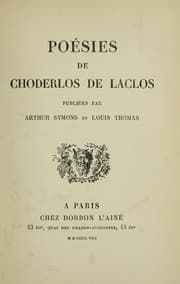 Tapa de Poésies de Choderlos de Laclos