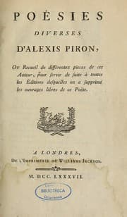 Tapa de Poésies diverses, ou, Recueil de différentes pièces de cet auteur