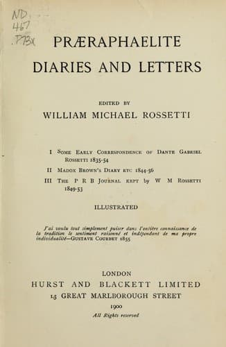 Tapa de Præraphaelite diaries and letters