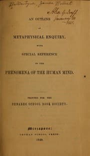 Tapa de An outline of metaphysical enquiry