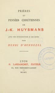 Tapa de Prières et pensées chrétiennes de J.-K. Huysmans