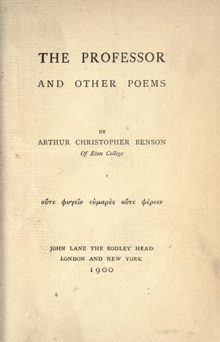 Tapa de The professor, and other poems