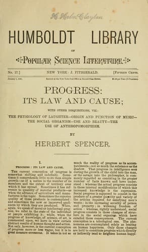 Tapa de Progress : its law and cause