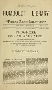 Tapa de Progress : its law and cause