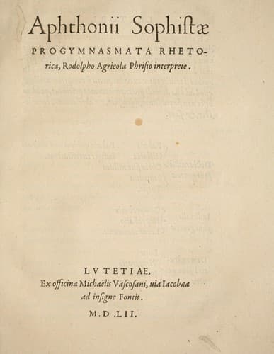 Tapa de Progymnasmata rhetorica