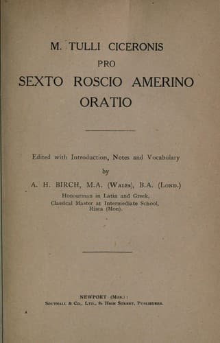 Tapa de Pro Roscio Amerino
