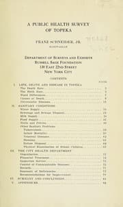 Tapa de A public health survey of Topeka