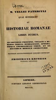 Tapa de Quae supersunt ex Historiae Romanae libris duobus; ad editionis principis, collati a Burerio codicis Murbacensis, apographique Amerbachiani fidem, et ex doctorum hominum coniecturis