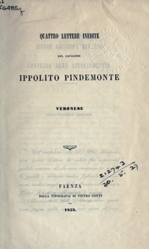 Tapa de Quattro lettere inedite