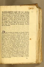 Tapa de Razonamiento que en la junta general de caballeros vizcaynos de la ciudad de Lima