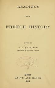 Tapa de Readings from French history