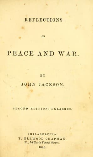 Tapa de Reflections on peace and war