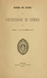 Tapa de Reforma dos estudos da Universidade de Coímbra pelo decreto n.°♯℗♯ℓ¿°ℓ¿¿
