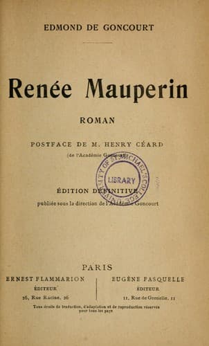 Tapa de Renée Mauperin