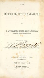 Tapa de The revised statutes of Kentucky