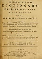 Tapa de Robert Ainsworth's dictionary, English and Latin ..