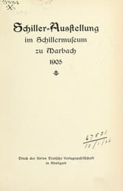 Tapa de Schiller-Austellung im Schillermuseum zu Marbach, 1905