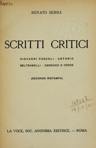 Tapa de Scritti critici