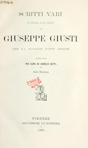 Tapa de Scritti vari in prosa e in verso