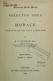 Tapa de Selected odes of Horace