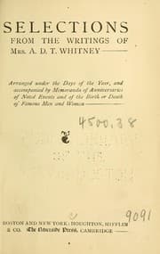 Tapa de Selections from the writings of Mrs. A.D.T. Whitney