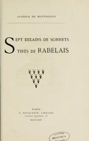 Tapa de Sept dixains de sonnets tirés de Rabelais