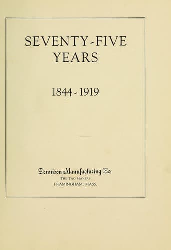 Tapa de Seventy-five years, 1844-1919