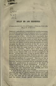 Tapa de Shelley and Lord Beaconsfield
