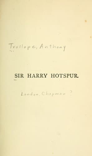 Tapa de [Sir Harry Hotspur]