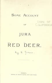 Tapa de Some account of Jura red deer