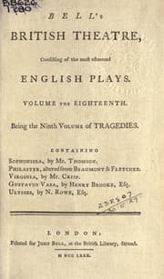 Tapa de Sophonisba, a tragedy