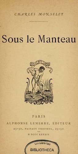 Tapa de Sous le manteau