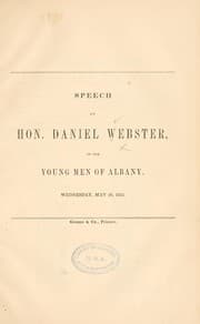 Tapa de Speech of Hon. Daniel Webster