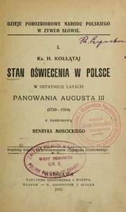 Tapa de Stan oświecenia w Polsce w ostatnich latach panowania Augusta III, 1750-1764