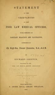 Tapa de Statement of the grievances of the poor law medical officers