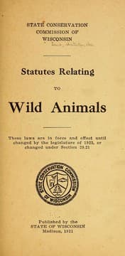 Tapa de Statutes relating to wild animals ...
