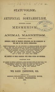 Tapa de Statuvolism, or, Artificial somnambulism, hitherto called mesmerism or animal magnetism