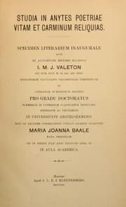 Tapa de Studia in Anytes poetriae vitam et carminum reliquias