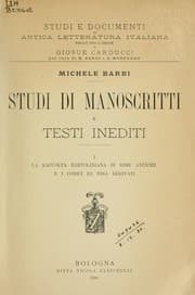 Tapa de Studi di manoscritti e testi inediti
