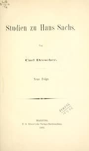 Tapa de Studien zu Hans Sachs