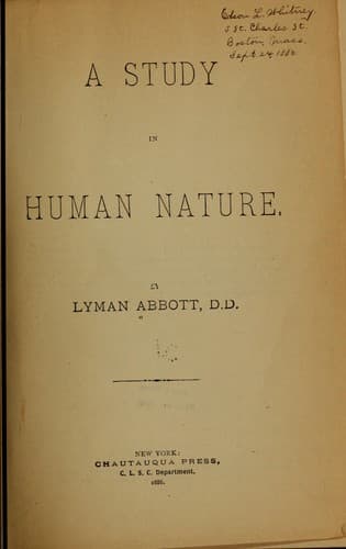 Tapa de A study in human nature