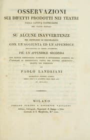 Tapa de Osservazioni sui difetti prodotti nei teatri dalla cattiva costruzione del palco scenico