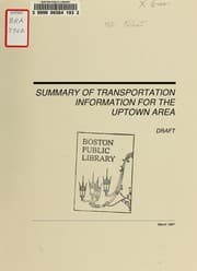 Tapa de Summary of transportation information for the uptown area. Draft