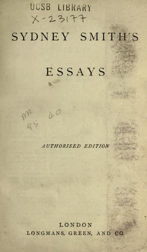 Tapa de Sydney Smith's essays